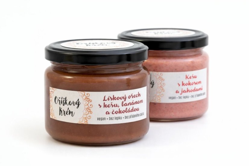Oříškový krém 2 druhy - sada: 2x 400g